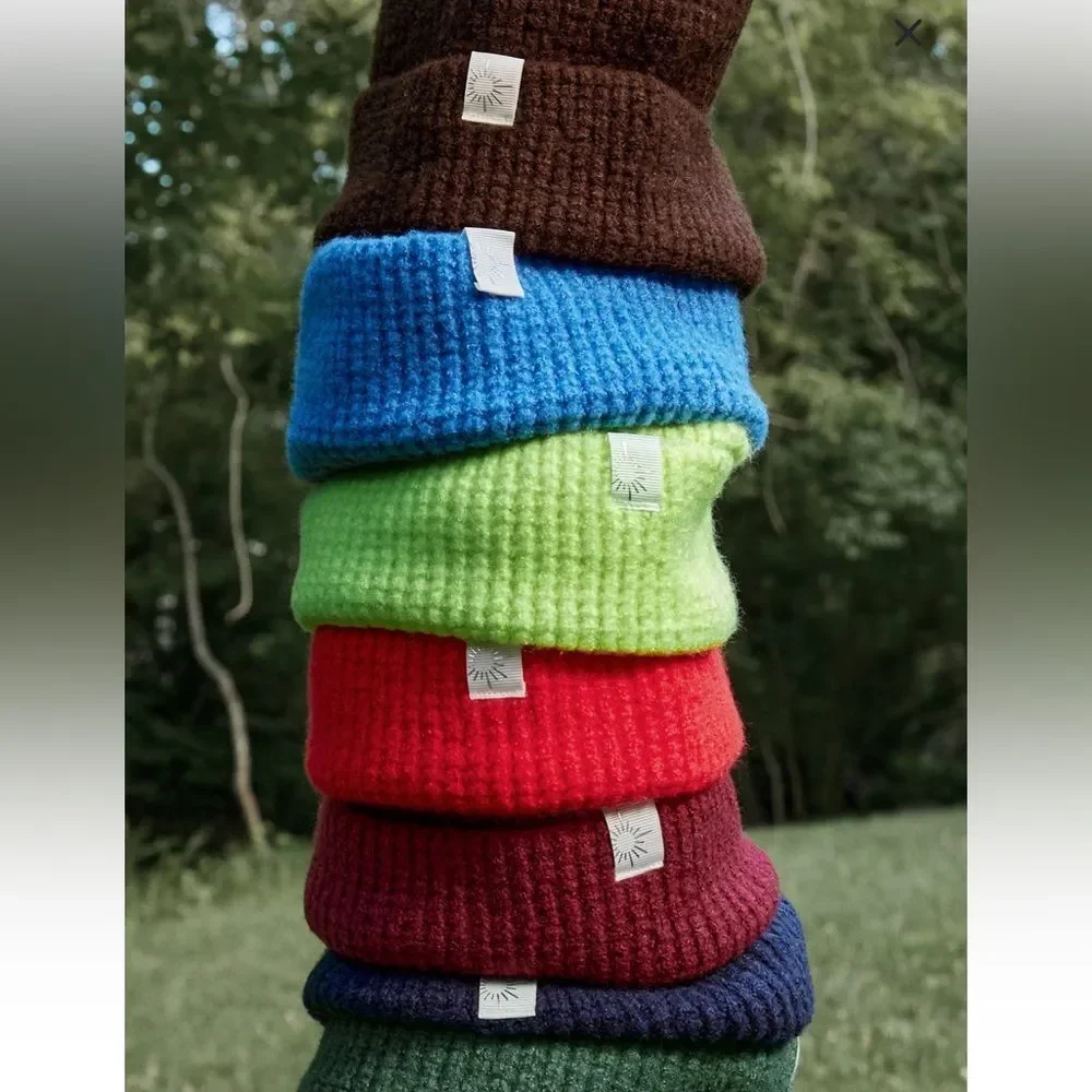 OFFLINE Navy Blue Waffle Knit Beanie Hat